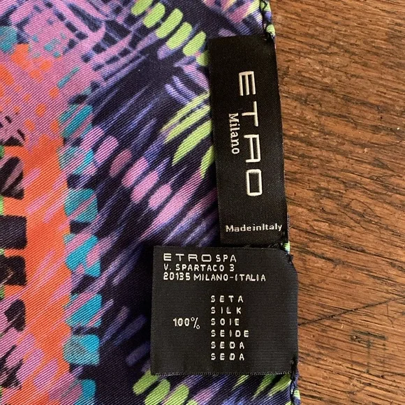 Etro Silk Scarf/Pocket Scarf Vintage EUC - Picture 5 of 5
